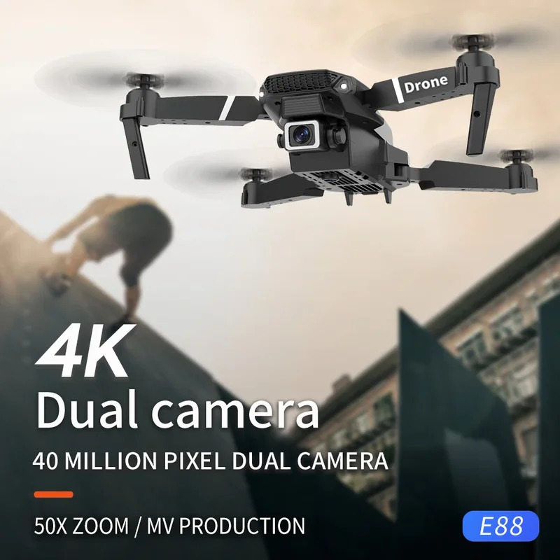 โดรนพับได้อัจฉริยะ E88 Pro รอง - Drone Camera Wide Angle บทวิจารณ์และราคา